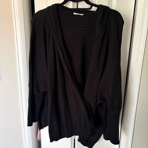 Hana San one size Black Women's Hooded Wrap Cardigan Sweater